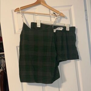 Green Plaid Calvin Klein Tank and Shorts Set